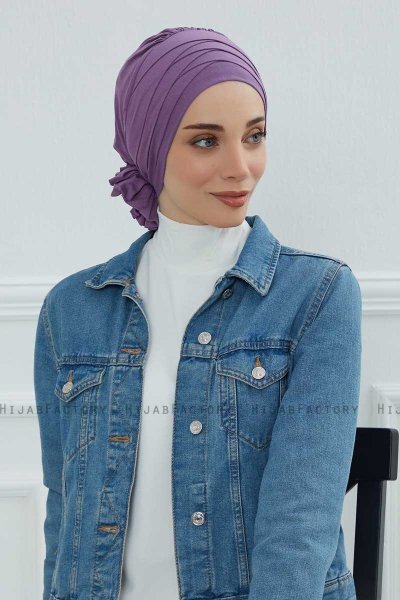 Monica - Violet Bomull Turban