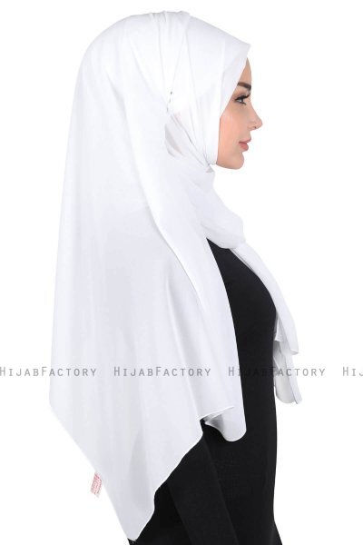 Joline - Hvit Premium Chiffon Hijab