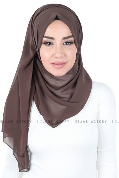 Joline - Brun Premium Chiffon Hijab