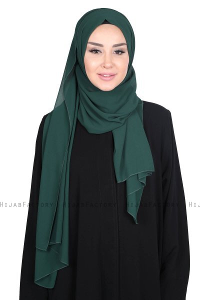 Joline - Mørk Grønn Premium Chiffon Hijab