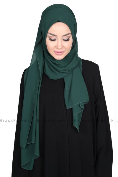 Joline - Mørk Grønn Premium Chiffon Hijab