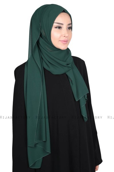 Joline - Mørk Grønn Premium Chiffon Hijab