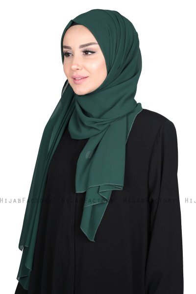 Joline - Mørk Grønn Premium Chiffon Hijab