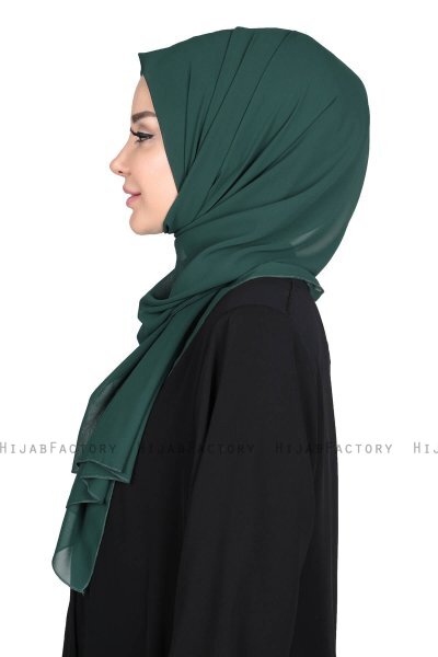 Joline - Mørk Grønn Premium Chiffon Hijab