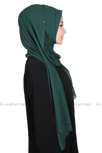 Joline - Mørk Grønn Premium Chiffon Hijab