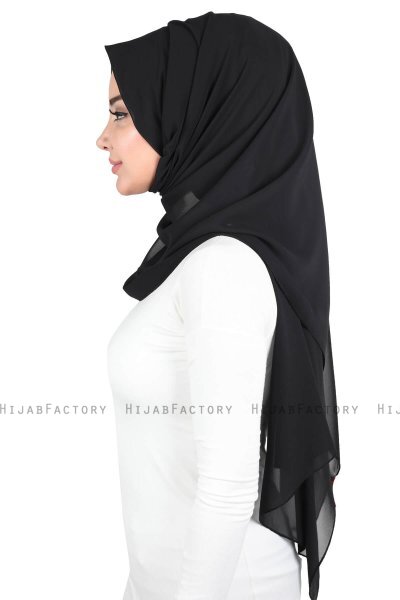 Joline - Svart Premium Chiffon Hijab