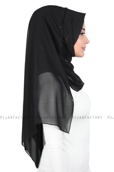 Joline - Svart Premium Chiffon Hijab