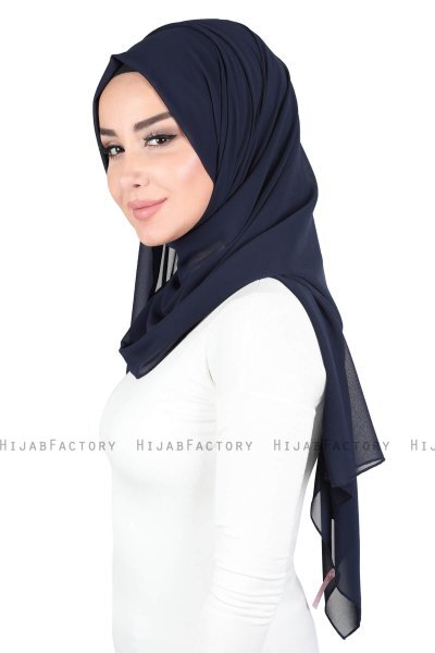 Joline - Marineblå Premium Chiffon Hijab