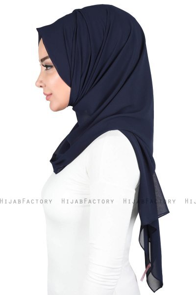 Joline - Marineblå Premium Chiffon Hijab