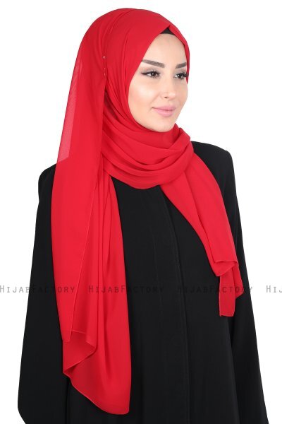 Joline - Rød Premium Chiffon Hijab