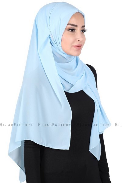 Joline - Lyseblå Premium Chiffon Hijab