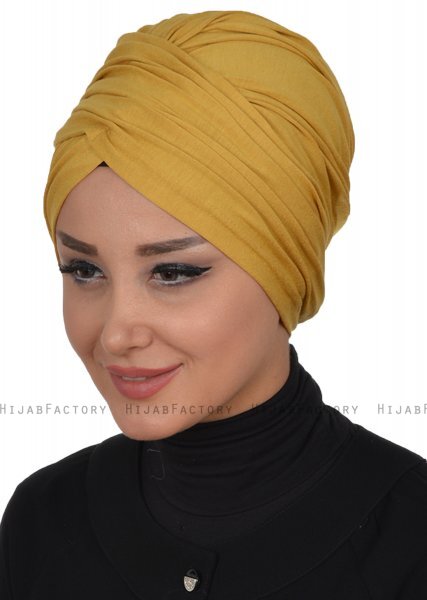 Fiona - Sennepsgul Bomull Turban - Ayse Turban