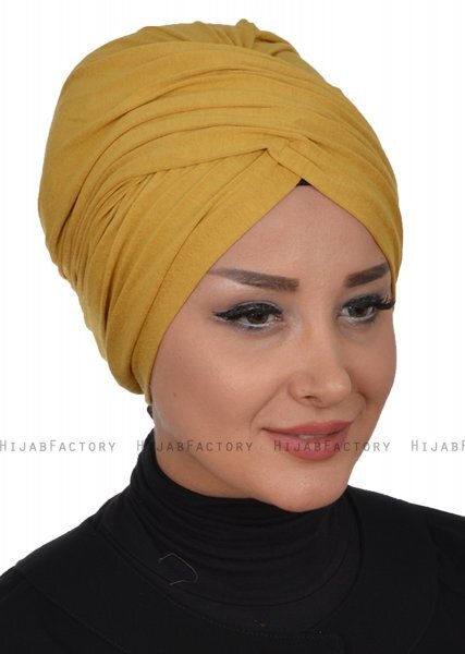 Fiona - Sennepsgul Bomull Turban - Ayse Turban