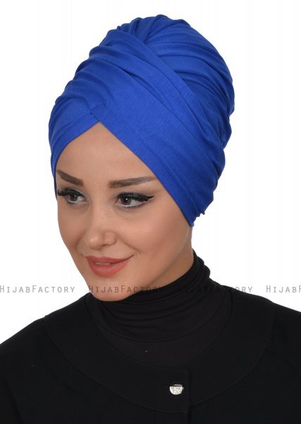 Fiona - Blå Bomull Turban - Ayse Turban