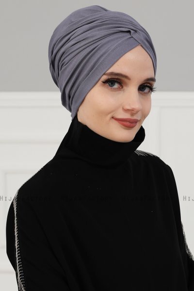 Fiona - Grå Bomull Turban - Ayse Turban