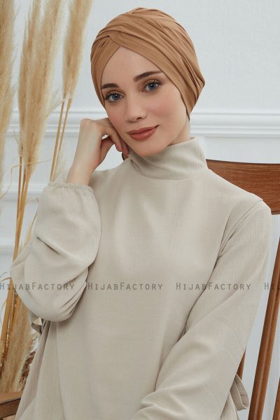 Fiona - Lysebrun Bomull Turban