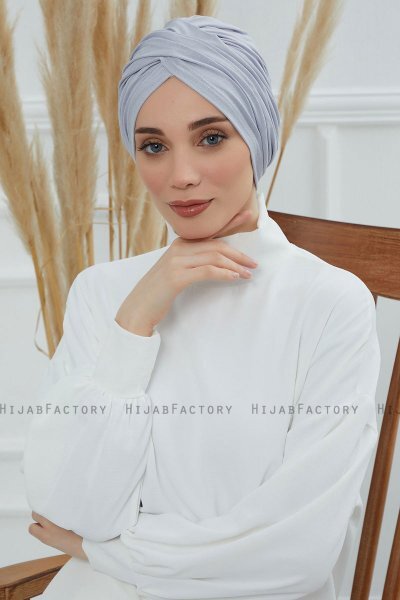 Fiona - Lysegrå Bomull Turban