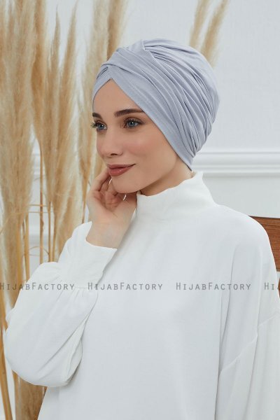 Fiona - Lysegrå Bomull Turban