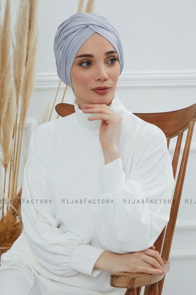 Fiona - Lysegrå Bomull Turban