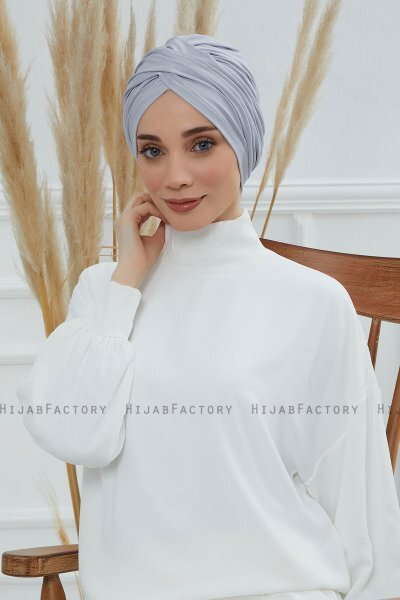 Fiona - Lysegrå Bomull Turban
