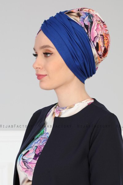 Fiona - Blå Nature Bomull Turban
