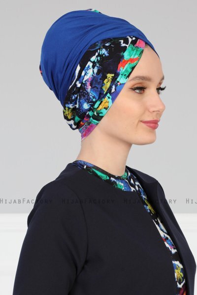 Fiona - Blå Galaxy Bomull Turban