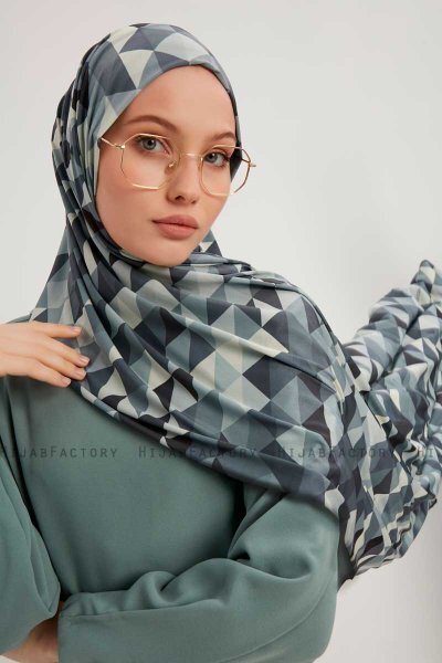 Banou - Indigo Mønstret Hijab