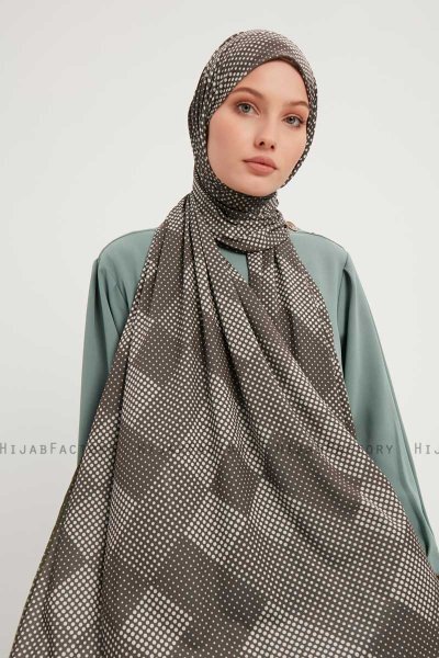 Nurgul - Taupe Mønstret Hijab