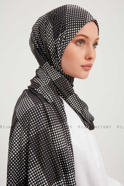 Nurgul - Svart Mønstret Hijab