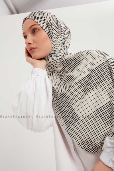 Nurgul - Lysegrå Mønstret Hijab
