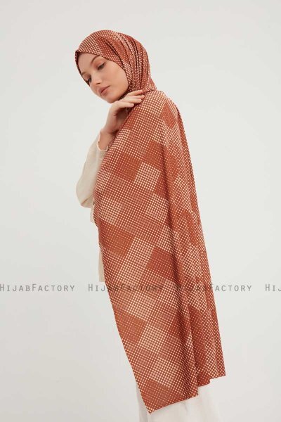 Nurgul - Brun Mønstret Hijab