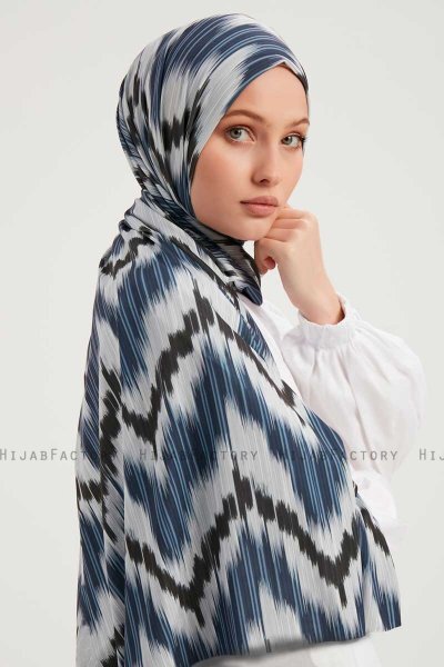 Tansu - Marineblå Mønstret Hijab