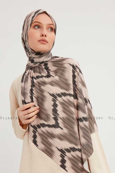 Tansu - Lysebrun Mønstret Hijab