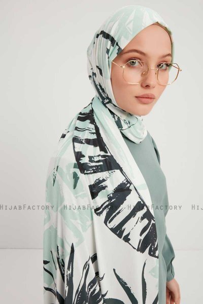 Ezmeray - Lysegrønn Mønstret Hijab
