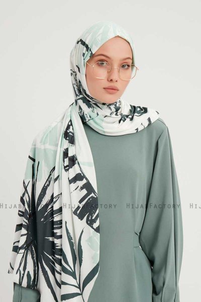 Ezmeray - Lysegrønn Mønstret Hijab