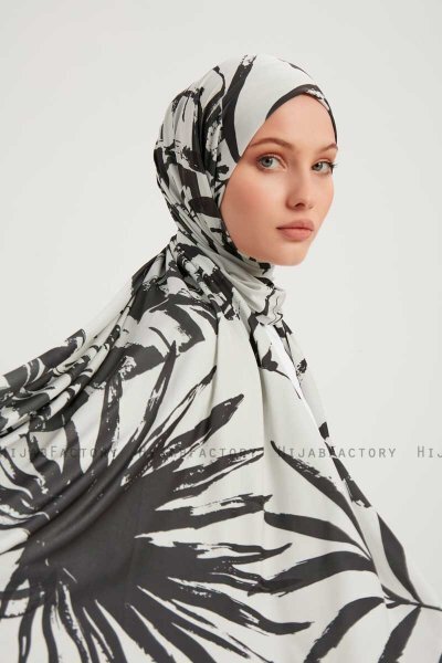 Ezmeray - Antrasitt Mønstret Hijab