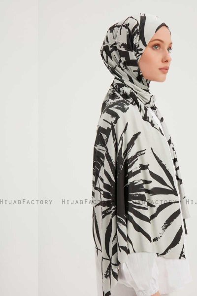 Ezmeray - Antrasitt Mønstret Hijab