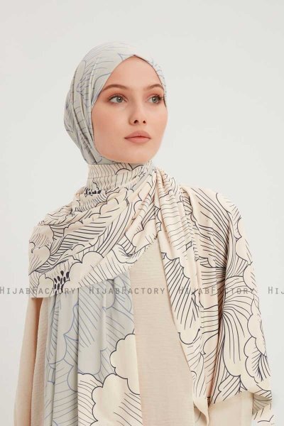 Fadime - Blå Mønstret Hijab