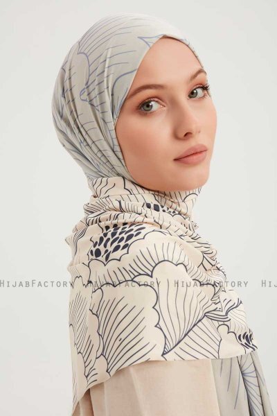 Fadime - Blå Mønstret Hijab