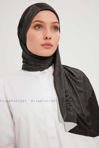 Fadime - Svart Mønstret Hijab