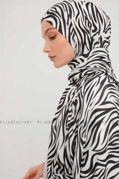 Hafiz - Svart Mønstret Hijab