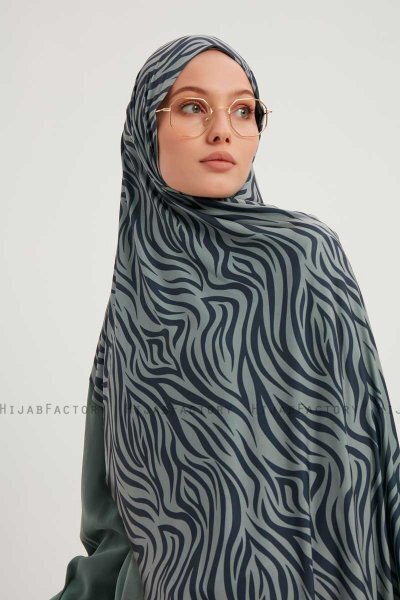 Hafiz - Marineblå Mønstret Hijab