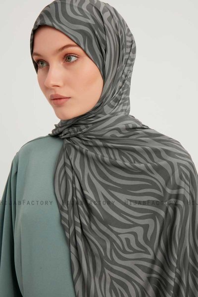 Hafiz - Grå Mønstret Hijab