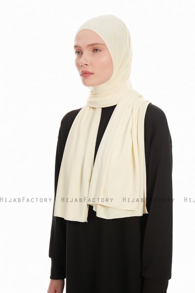 Farah - Creme Jersey Hijab