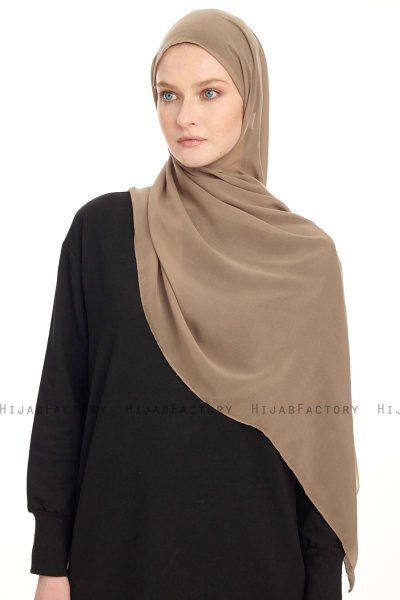 Chiffon Hijab - Mørk Taupe
