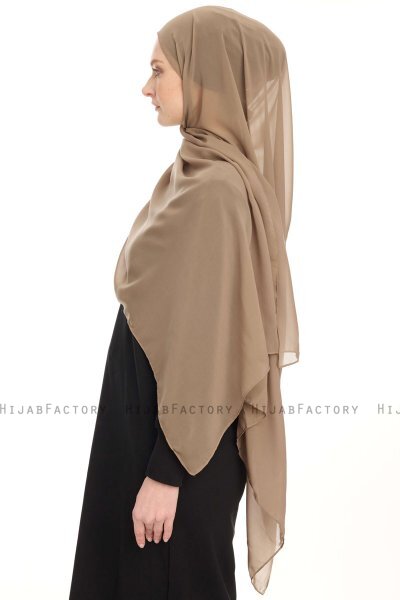 Chiffon Hijab - Mørk Taupe