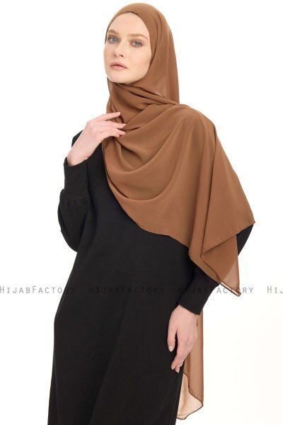 Chiffon Hijab - Lysebrun