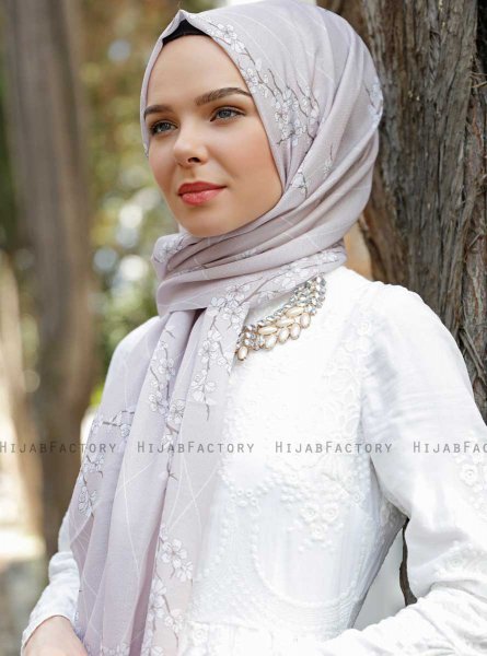 Abira - Gammelrosa Mønstret Hijab - Sal Evi