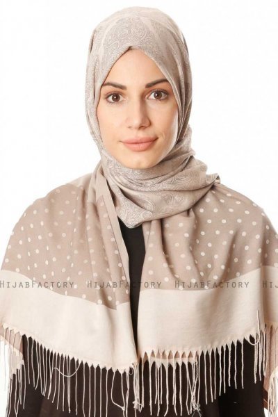 Alev - Beige Mønstret Hijab
