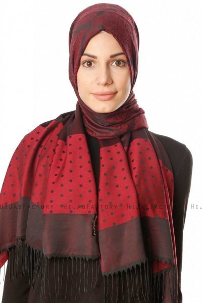 Alev - Bordeaux Mønstret Hijab